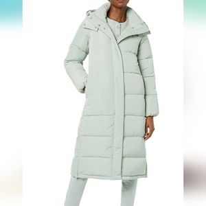 Amazon Essentials Womens Water Repellent Long-Length Hooded Puffer Coat   READ